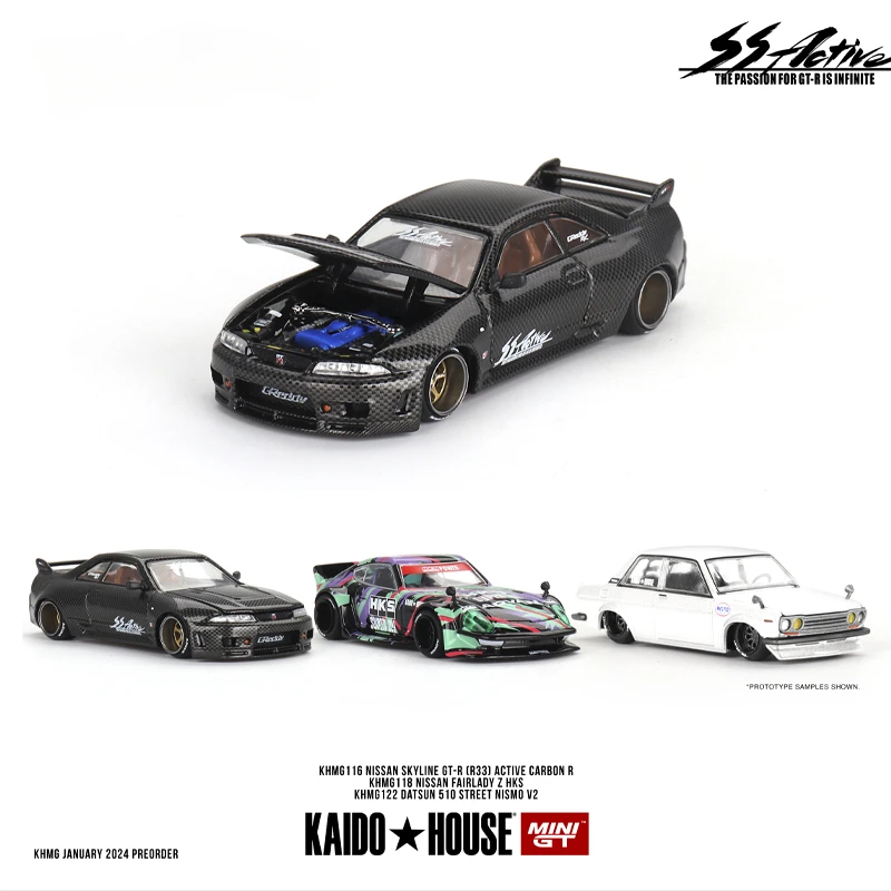 

Модель автомобиля с открытым чехлом для Nissan GTR R33 Skyline 1:64