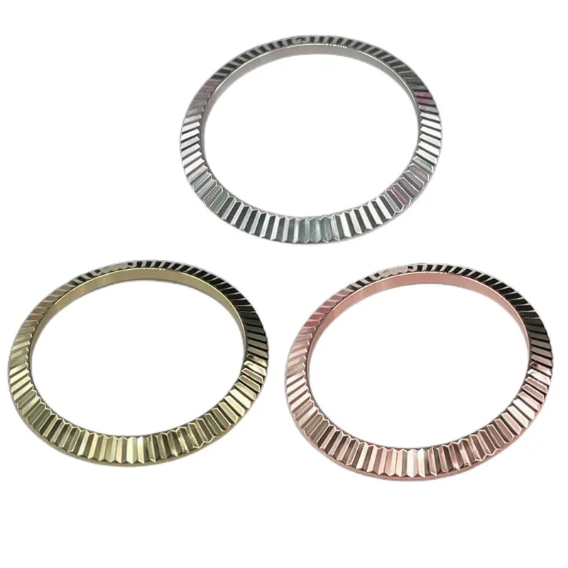 Lunetta Scanalata In Acciaio Inossidabile Argento Oro Con Pendenza Adatta Per 40Mm Rolex Data Uomo 126333 126334 Parti Di Ricambio Per Orologi