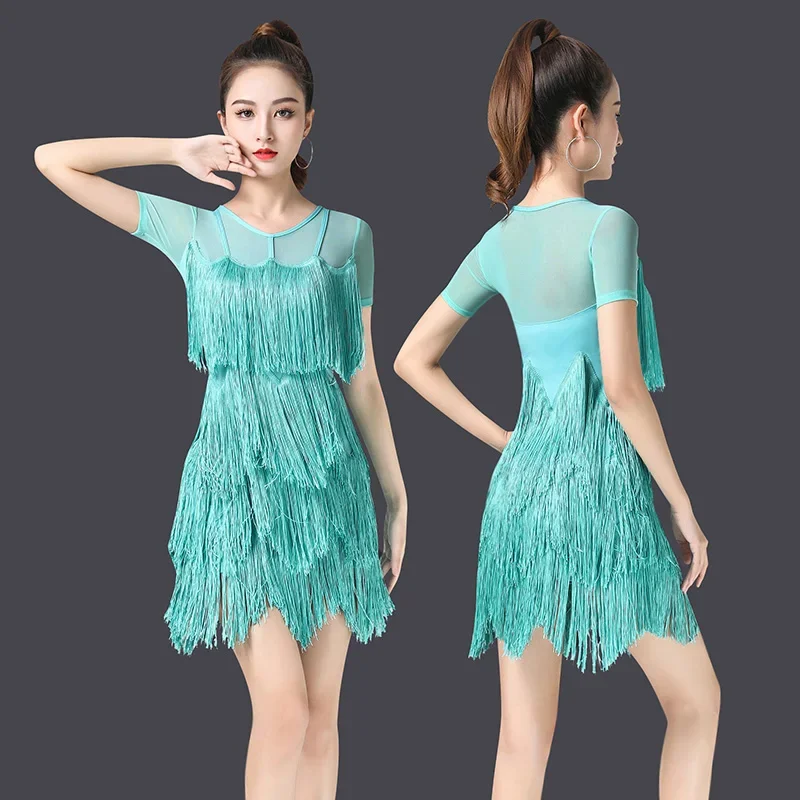 

Fashion Woman Latin Dance Dresses Standard Ballroom Dancing Training Costumes Dress Salsa Dance Dresses