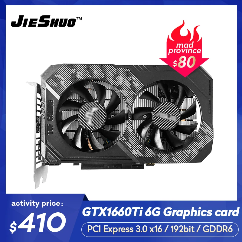New GeForce GTX1660TI-O6G-EVO-GAMIN GDDR6 192bit computer game discrete graphics card best graphics card for pc