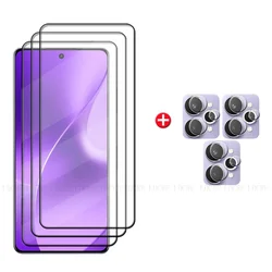 Universal 6 - in - 1 Tempered Glass Screen & Lens Protector with 9H Hardness and Curved Cover Design (3 Glass and 3 Lens)