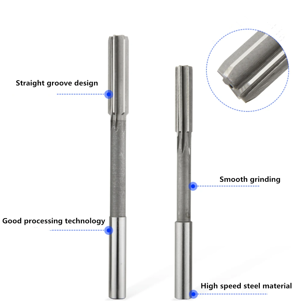 1PCS Machine Reamer HSS H7 Straight Shank Chucking Reamer Milling Cutter Tool 2mm3mm4mm5mm6mm8mm9mm10mm12mm14mm16mm18mm20mm