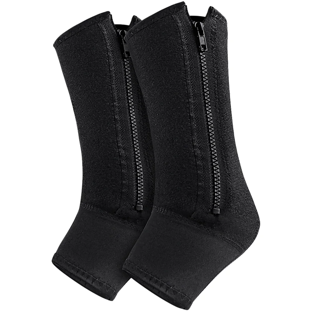 

2 Pcs Sports Ankle Guard Leg Sock Cover Zipper Foot Socks Fixed 2pcs (Black) Compression