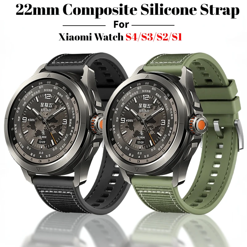 Premium 22mm Composite Silicone Watch Strap - Versatile Wristband Replacement