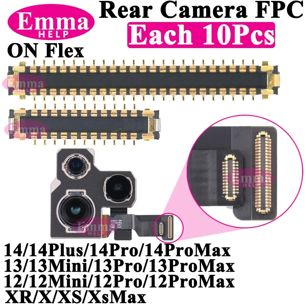 Connettore Fpc Per Fotocamera Fpc Posteriore Posteriore Da 10 Pezzi Per Iphone 11 12 13 14 Pro Max Plus Xs On Flex Logic Board Flex Cable Accessori Pe