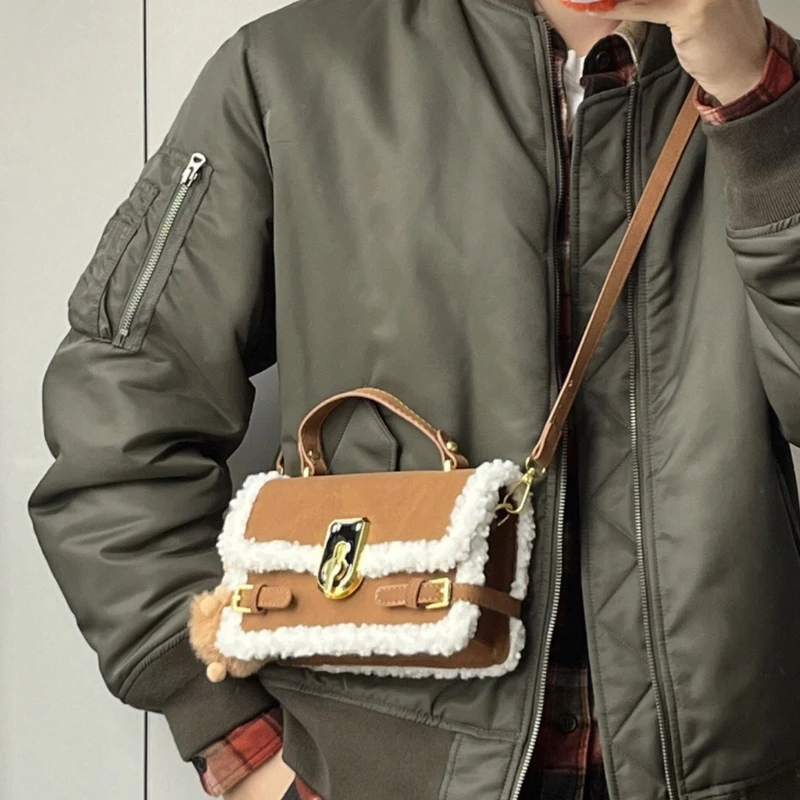 Versatile Casual Crossbody Bag Handbag Trendy Patchwork Shoulder Bag for Fashionable Women
