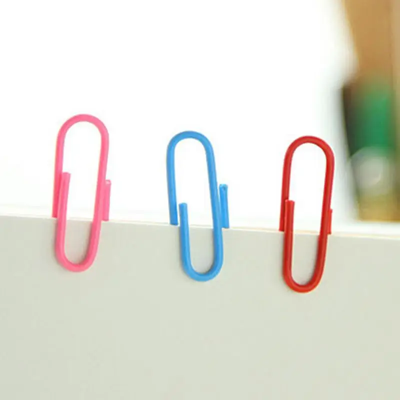 100pcs Colorful Metal Paper Clip Binder Clip Paper Office Stationery Binding Supplies Office Fashion Stationery Marking Clips