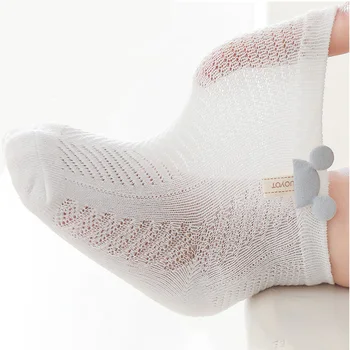 1 paio di calzini per bambini ragazzi ragazze orecchie di coniglio topo morbido estivo maglia ultrasottile bambini neonati neonati bambino elastico 1