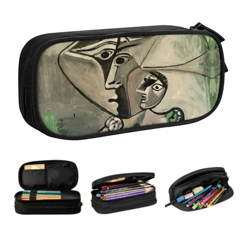 

Kawaii Pablo Picasso Motherhood Pencil Cases for Girl Boy Large Capacity Famous Oil Painting Pencil Box School Accessories