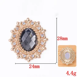 Gold Alloy Decorative Acrylic Buttons, 10PCS - Ideal for Clothing, Packaging, and Hair Accessories (Grey)