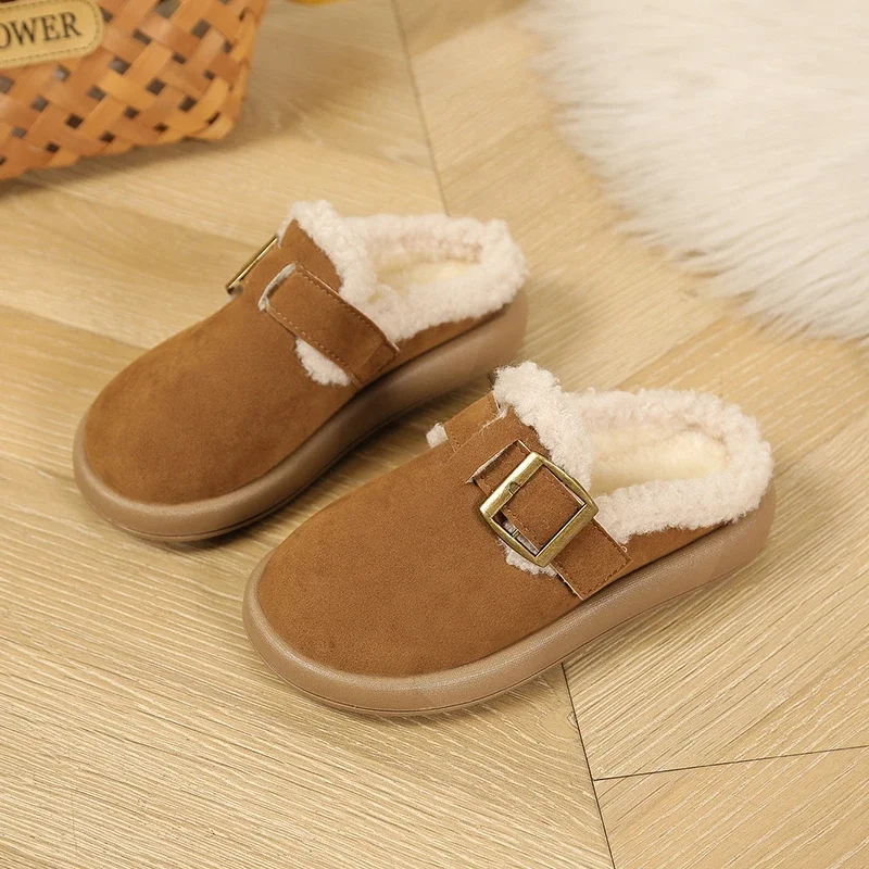Winter Children Warm Plush Slippers Fashion Soft Bottom Kids Simple ...