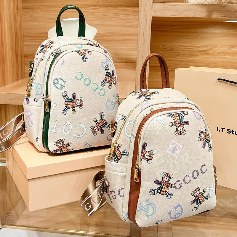 

2024MKJ модный роскошный брендовый рюкзак с мультяшным принтом медведя, современный модный вместительный Универсальный дорожный рюкзак