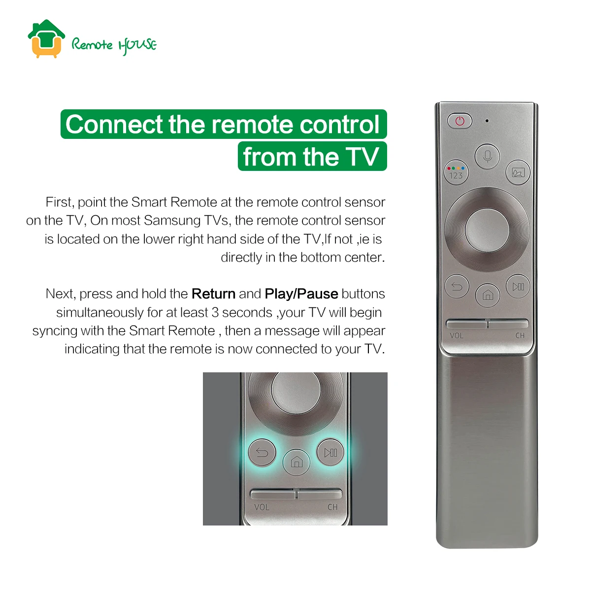 Enhanced Voice Remote Control for Samsung Smart QLED Series TV
