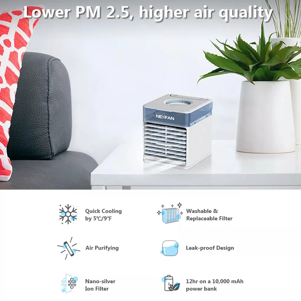 Description Picture 3 of itemElectric Fan Portable Fan 3-Speed Colorful LED air conditioners Ice Humidification Spray Antibacterial Night Light USB Fan