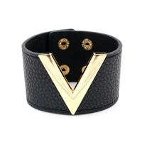Europe Crack Leather Bracelet For Women Femme All-Match V Word Wide Punk Style Soft Jewellery Cool Wholesale 1