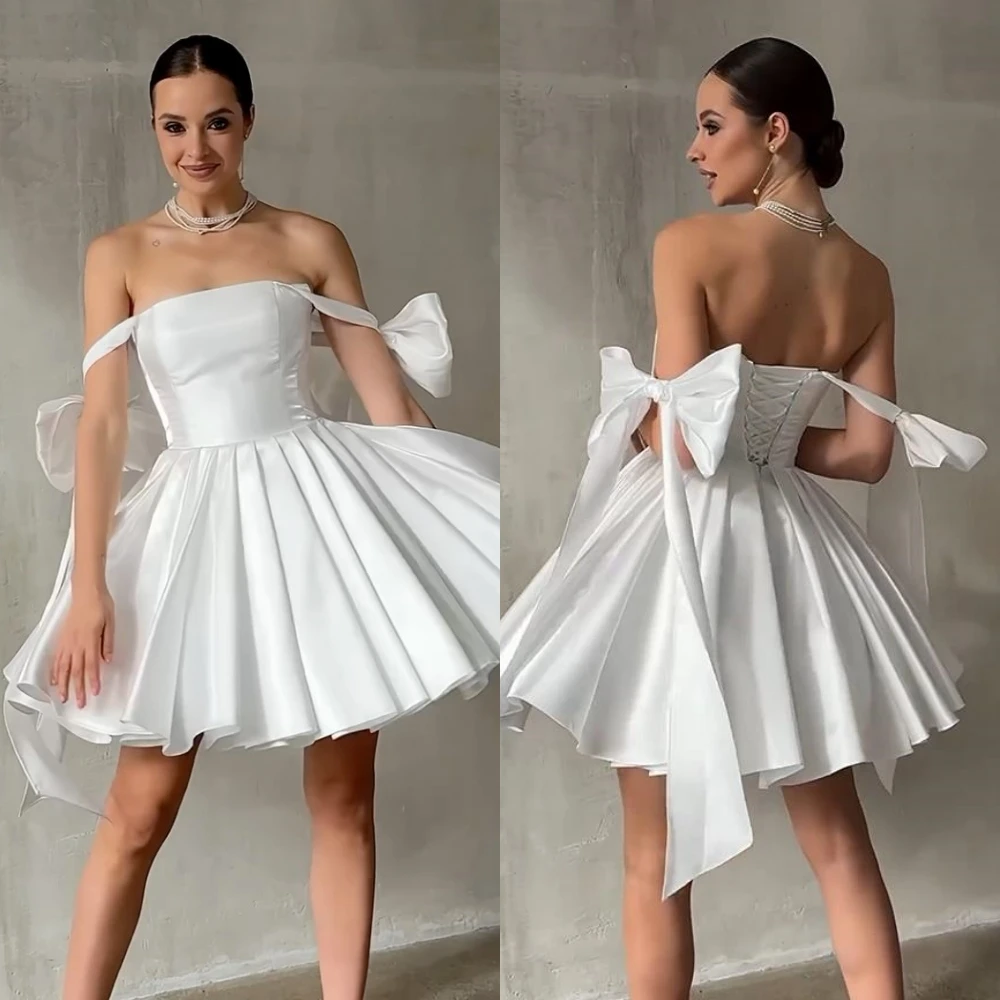 Satin Ruched Clubbing A-line Sweetheart Bespoke Occasion Gown Mini es