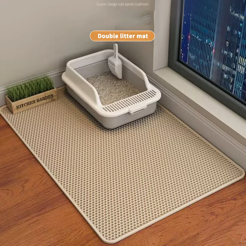 

Double Layer EVA Cat Litter Pad Large Waterproof Non-slip Sand Basin Filter Kitten Dog Washable Easy Cleaning Pet Accessories
