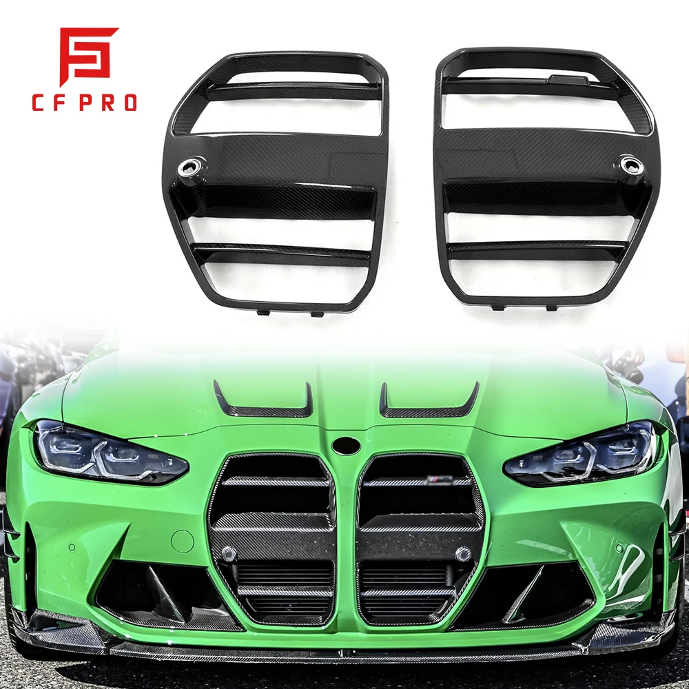 

Carbon Fiber V Style Car Front Bumper Grille For BMW G80 G82 M3 M4 2020- Car Front Grill