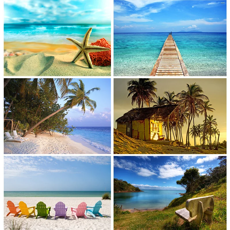 

Summer Tropical Sea Seaside Ocean Backdrop Beach Party Wave Natural Scene Vinyl Photography Background Photo Studio 210519MP-7