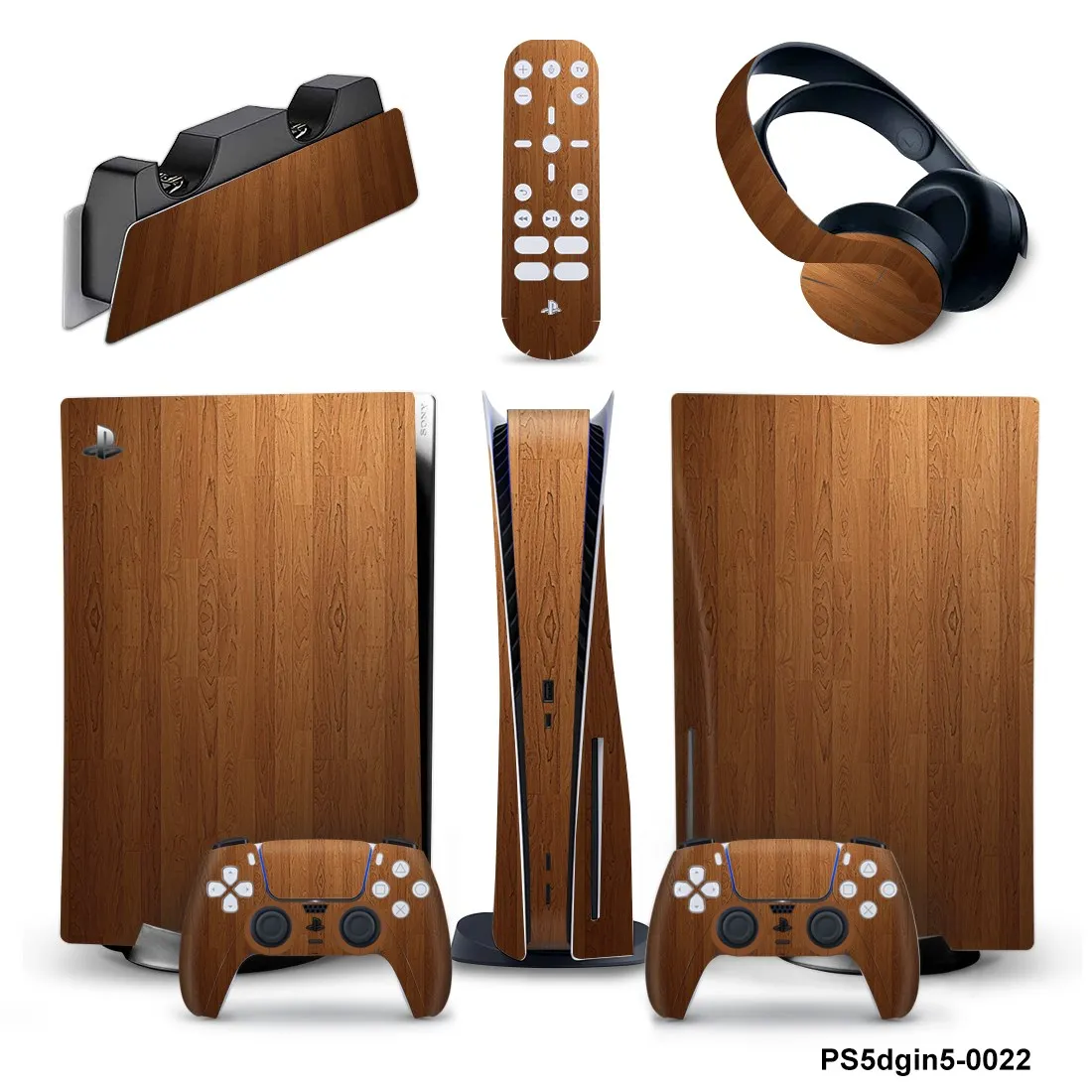 5 in 1 New Design Full Set Skin For PS5 Disk Console Vinyl Sticker Decal For PS5 Controller & Charge Stand & Headset & Remote 