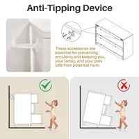 REDLIFE 47,24-дюймовый комод из ротанга с 6 ящиками, современный комод, деревянный шкаф для хранения с золотыми ручками для спальни, гостиной, прихожей — изображение 3