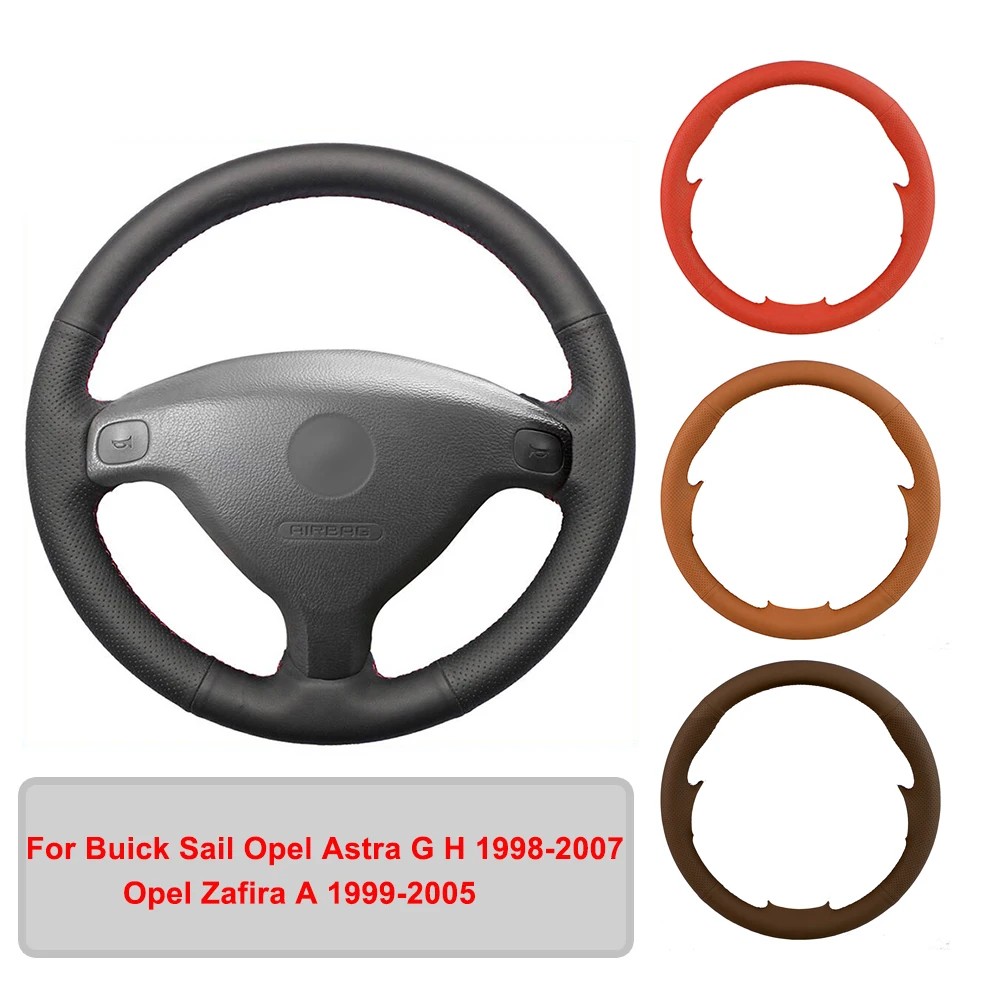Оплетка рулевого колеса Buick Sail Opel Astra G H Opel Zafira A, искусственная кожа, сшитая вручную