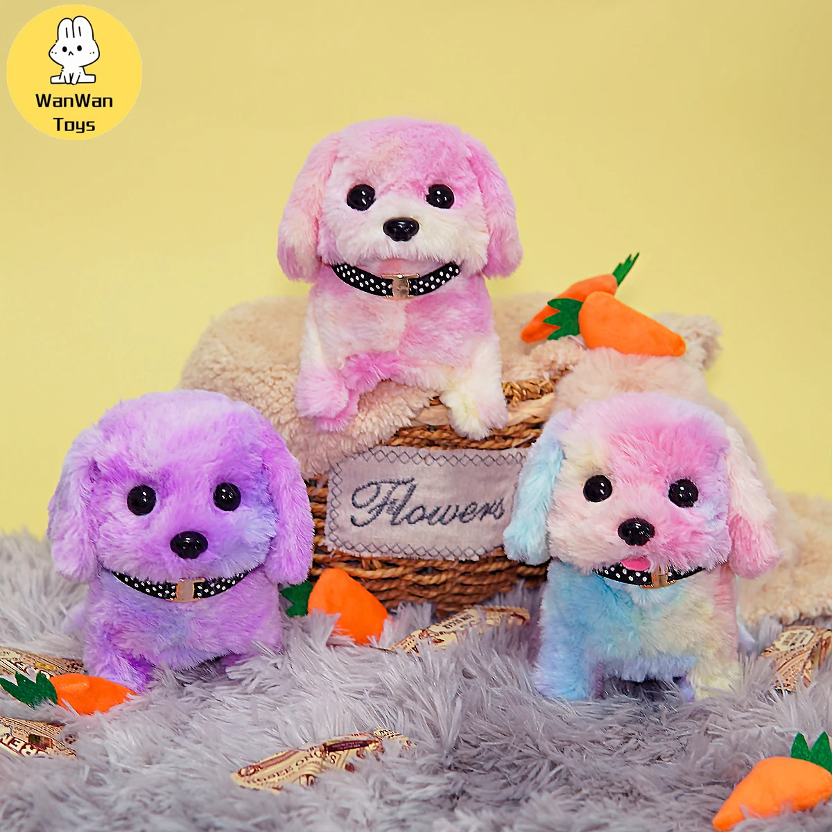 thumbnail image 1 of Peluche de cachorro eléctrico, juguete electrónico interactivo, mascota que camina y ladra, mueve la cola, perro de peluche que camina, San Bernardo, 1 of 5