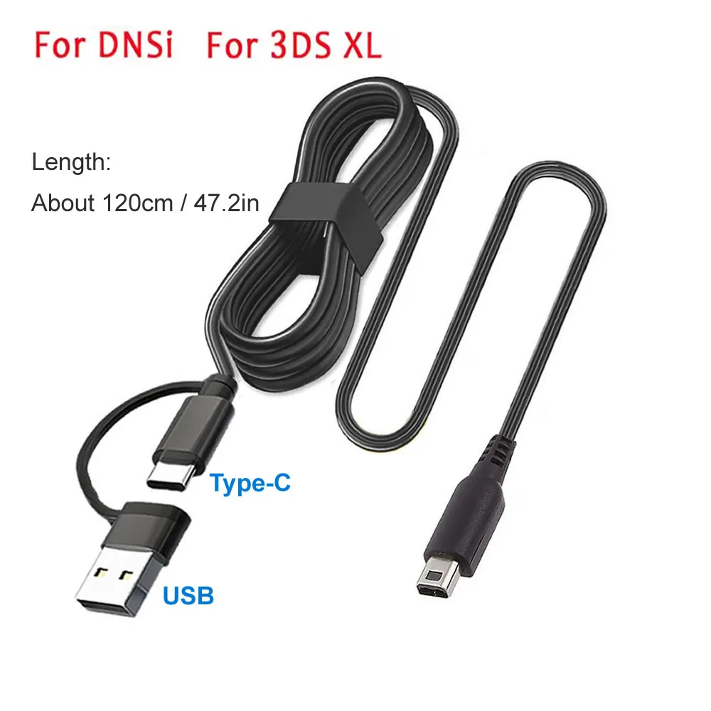 USB C PD 충전 케이블 코드 와이어 USB 타입 C (닌텐도 DSi, 3DS, 2DS XL/LL, New 3DS XL/3DS LL, 2DS XL/2DS LL 게임용 전원 케이블)