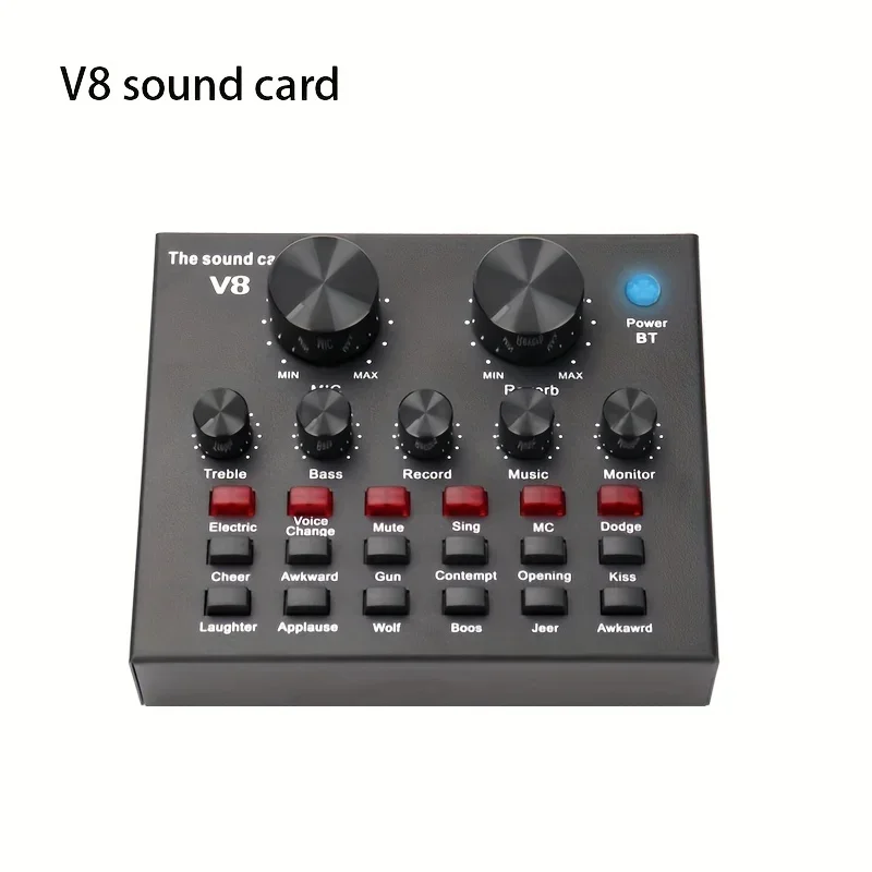 V8 V8S V8SK 오디오 믹서 USB 외부 헤드셋 마이크 웹캐스트 전화 컴퓨터 용 개인 라이브 방송 사운드 카드