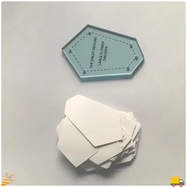 Barfeery 300 Piece Paper Patchwork Shapes Acrylic Quilt Template Quilting Set Kit