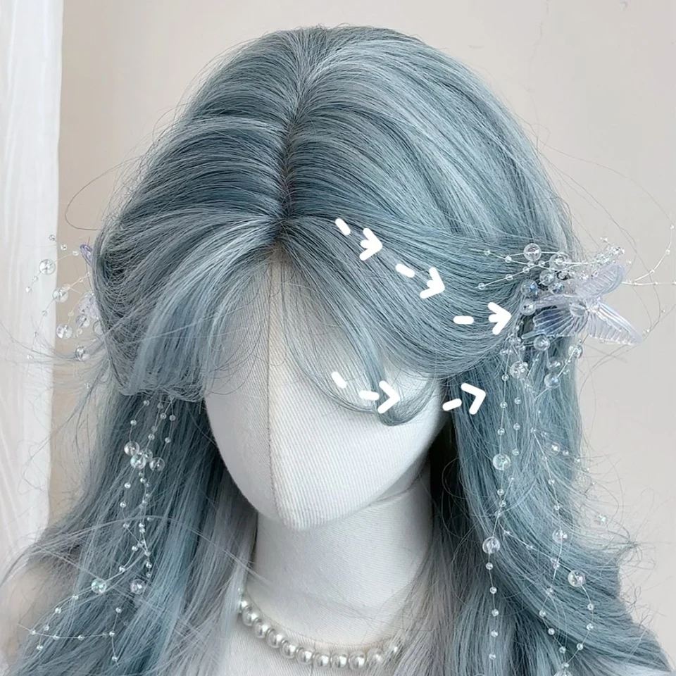 Synthetic Curly Wavy Long Wig with Bangs for Women