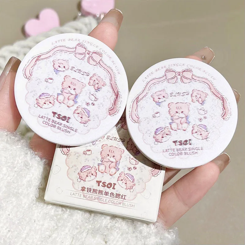 Monochrome Cute Blusher Peach Milk Pink Cream Natural Cheek Tint Brighten Waterproof Matte Face Contouring Blush Palette Makeup 6