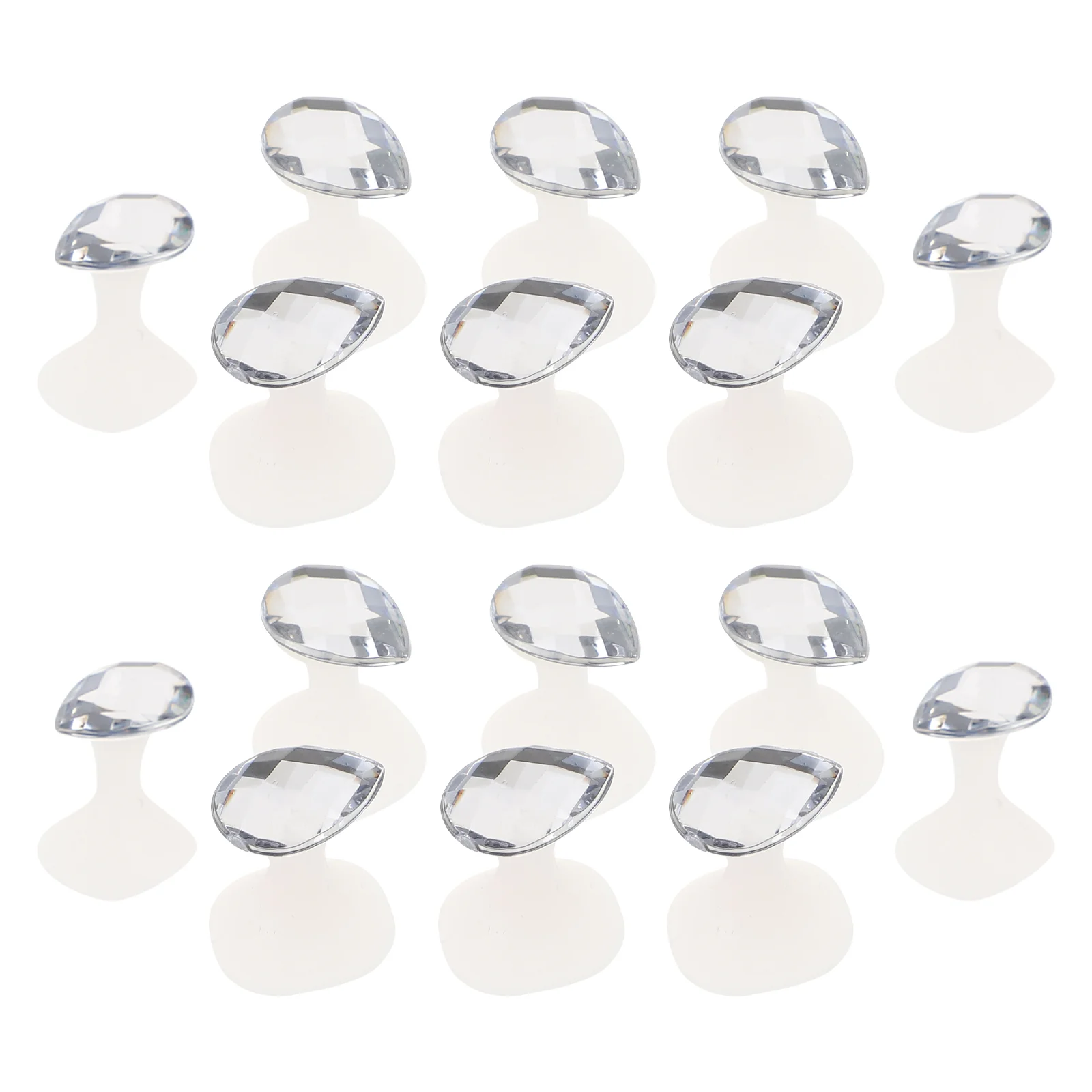 16 Pcs Nail Polish Stand Toe Divider Rhinestones Spreaders Silica Gel Boards for Nails Spacers