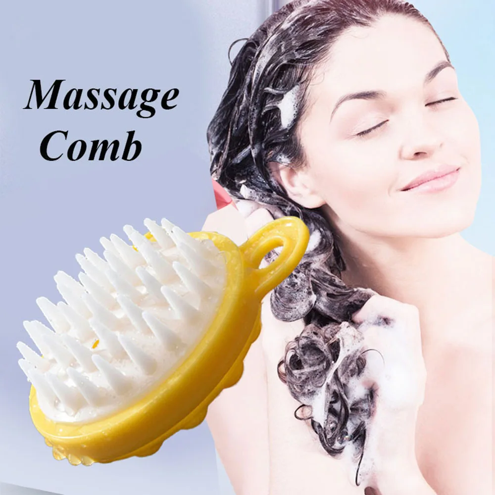 

Silicone Head Body Comb To Wash Clean Care Hair Root Itching Scalp Massage Comb Shower Brush Bath Spa Anti-Dandruff Shampoo