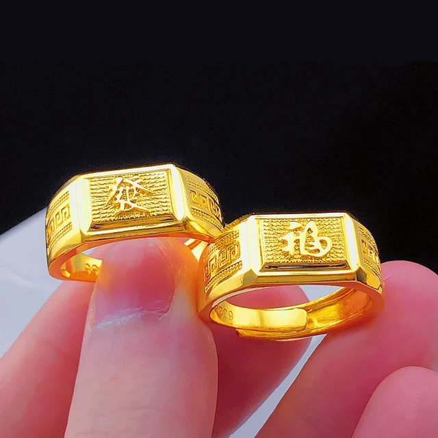 Real Gold Rings Men 24k | 24k Pure Real Gold Ring | 24 K Pure Gold Rings -  Real 100% - Aliexpress