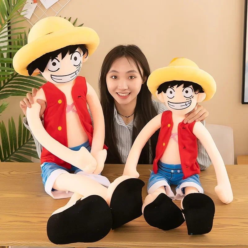 

Large 85/125cm One Piece Joba Luffy Plush Toy Cartoon Sleeping Multi-size Throw Pillow Plushie Soft Stuffed Decor Birthday Gift