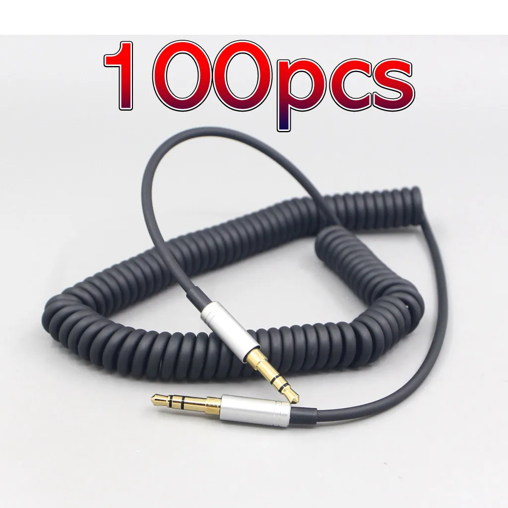 마샬 모니터 주요 헤드폰 이어폰 교체용 스프링 텔레스코픽 케이블, 블랙, 3.5mm, LN007737, 100 개