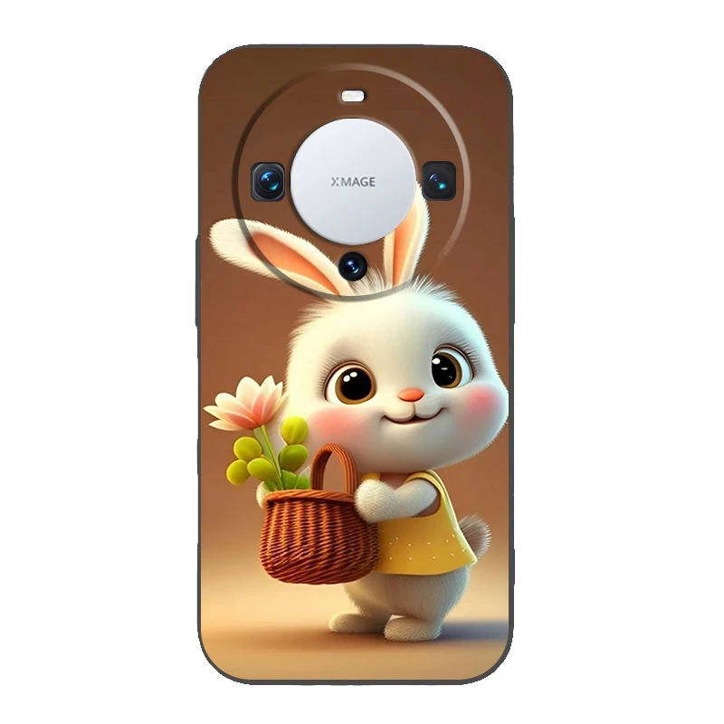 Adorable Purple-Hatted Rabbit Phone Case Cover - Silicone Shell