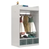 Kids Costume Organizer、 Costume Rack、Kids Armoire、Open Hanging Armoire Closet with Mirror-WHITE 5