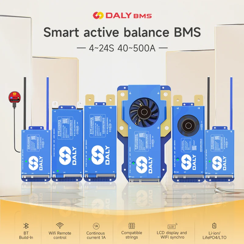 Équilibreur Actif Daly BMS Bluetooth - Pour Batteries Lithium 8S, égalisation Automatique 1A