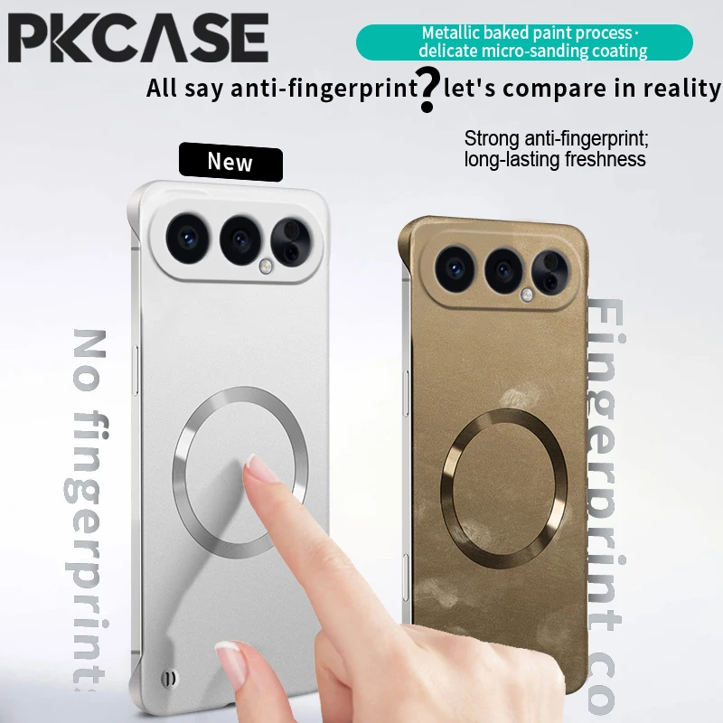 Enhanced Metal Magnetic Frameless Shockproof Wireless Charging Phone Case