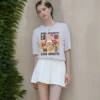 MORE SPAGHETTI LESS UPSETTI Printed T-shirt Cute Cat Again Eating Pattern Kawaii Top Italian Lover Short Sleeve Graphic Shirts 1
