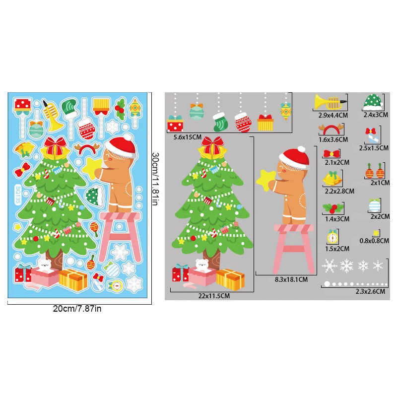 Noel Dekorasyonu Kar Tanesi Noel Baba Ren Geyiği Pencere Camı Elektrostatik Komik Çıkartmalar Noel Partisi Dekorasyon Aksesuarları_voghion.com