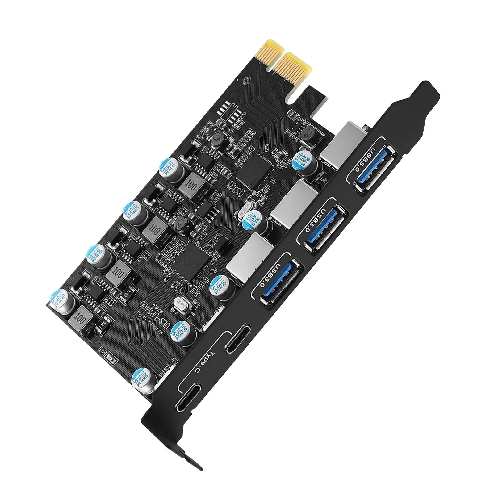 

USB-Плата расширения с 5 портами (3 типа А и 2 типа C), PCI ExpressCard, десктопная карта ПК с поддержкой Windows 11/10/8/7 Mac OS
