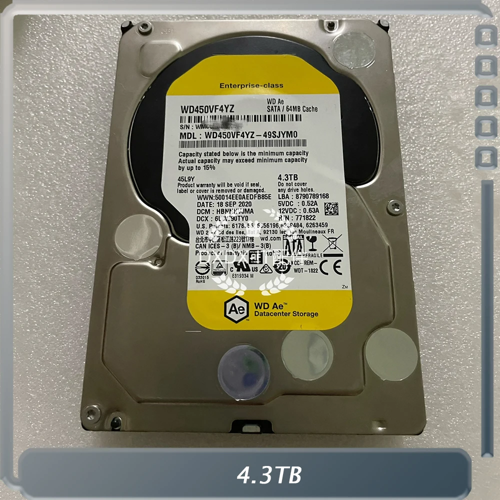 

4.3TB For IBM 64MB 3.5" SATA 7200 RPM HDD WD450VF4YZ