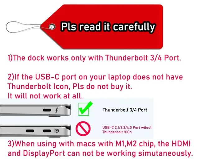 Genuine Thunderbolt 3 Travel Dock 4-in-1 Thunderbolt 3 Dual 4K