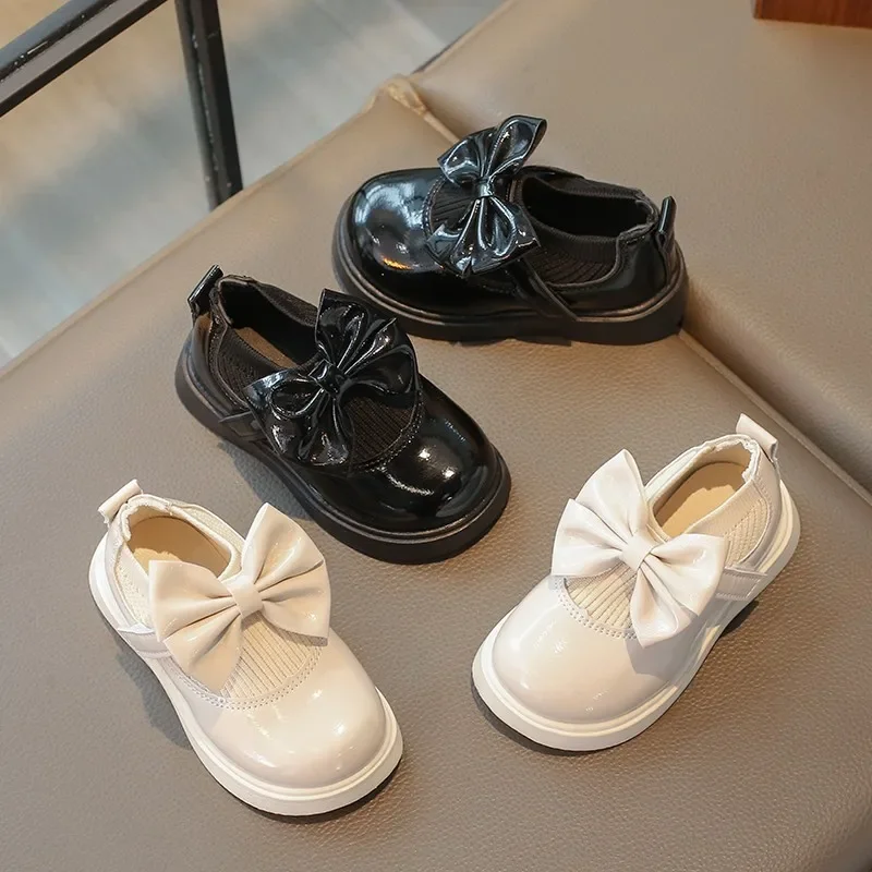 Girls Knitted Shoes with Stretch Fabric for School