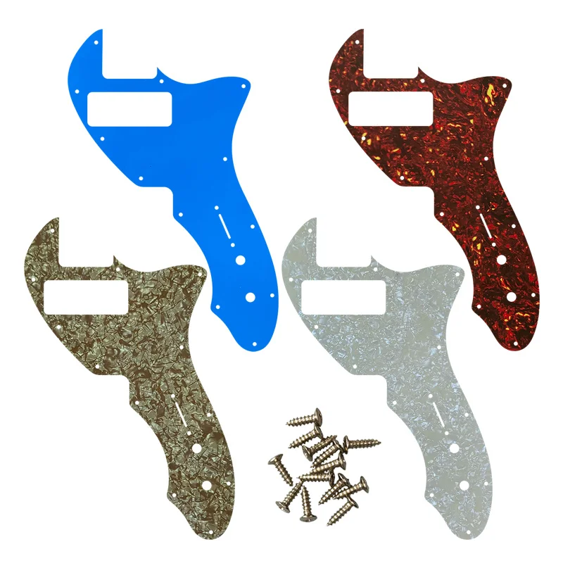 CustomXinyue Guitar Parts - For Tele 69 Thinline Guitar Pickguard Scratch Plate With P90 Humbucker Multi Color Flame Pattern