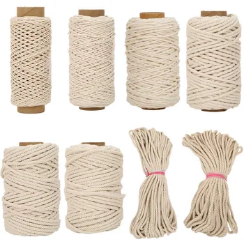 DIY Macrame Cord Cotton Rope Twine String Ribbon Crafts dream catchers Handwork Home Bohemia Wedding Decor 1/2/3/4/5/6/8/10mm 1