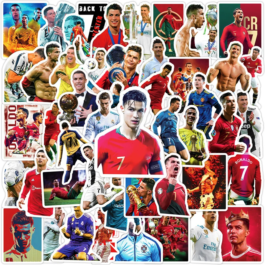 

100Pcs Football Star Sticker Cristiano Ronaldo Sticker Cartoon Decal Graffiti Waterproof Toy Decoration Sticker